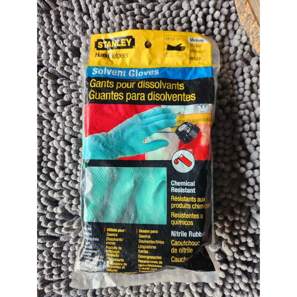Stanley Handi Helper 2522 Solvent Gloves Gloves Medium Nitrile Rubber‎ 13 Inch